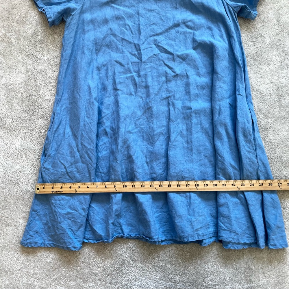 YUVITA 100% LINEN DRESS W/ POCKETS SIZE SMALL LAGENLOOK COTTAGECORE MINIMALIST - Picture 8 of 10